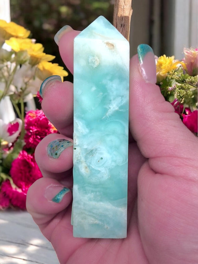 Blue Caribbean Calcite Tower for Inner Purpose & Elevating Consciousness