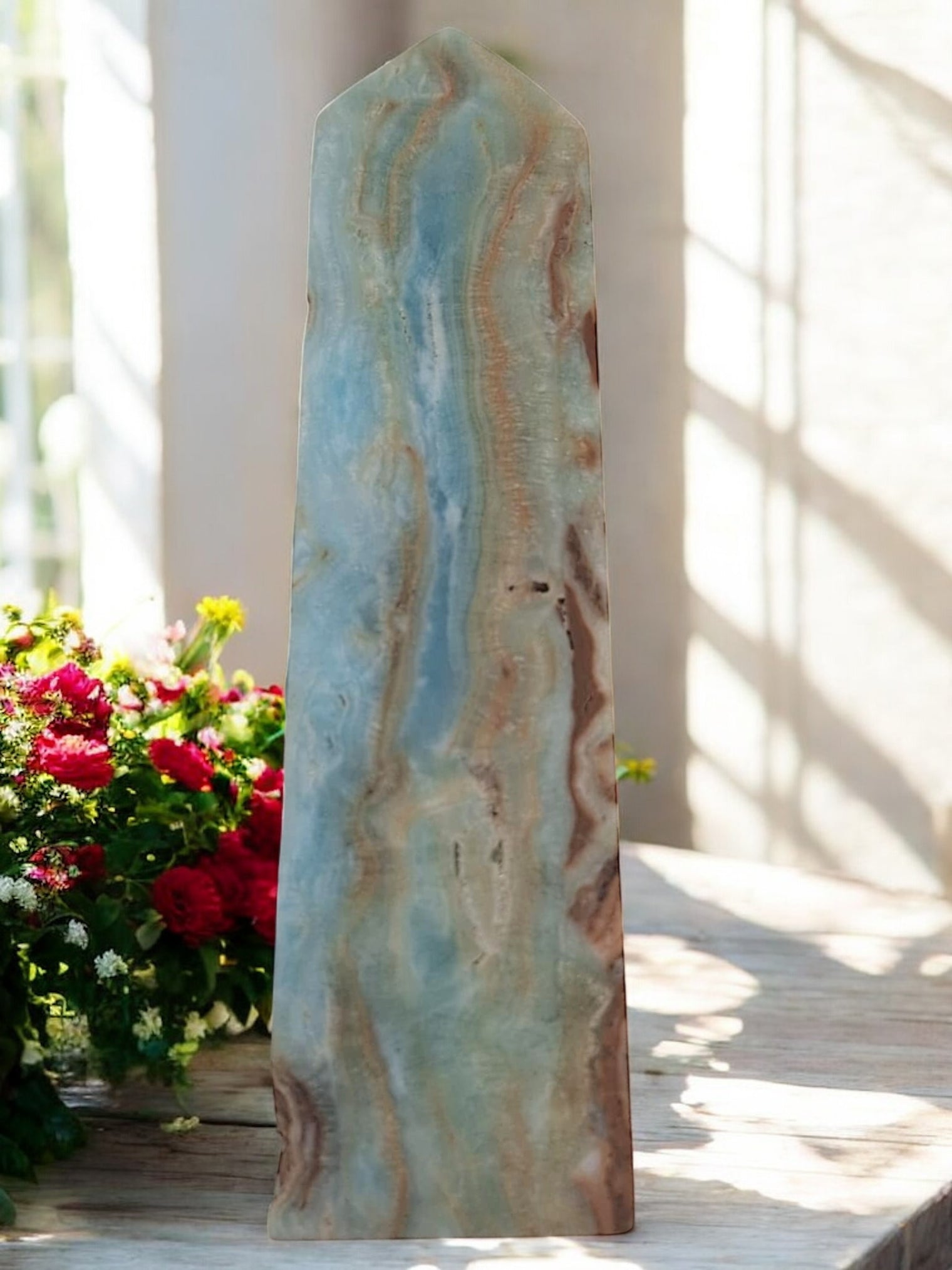 Blue Caribbean Calcite Tower for Inner Purpose & Elevating Consciousness