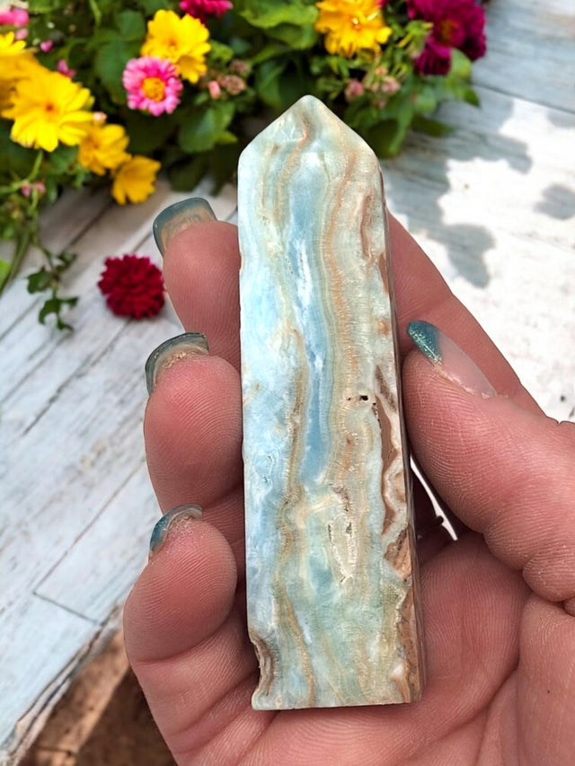 Blue Caribbean Calcite Tower for Inner Purpose & Elevating Consciousness