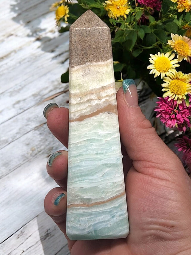 Blue Caribbean Calcite Tower for Inner Purpose & Elevating Consciousness