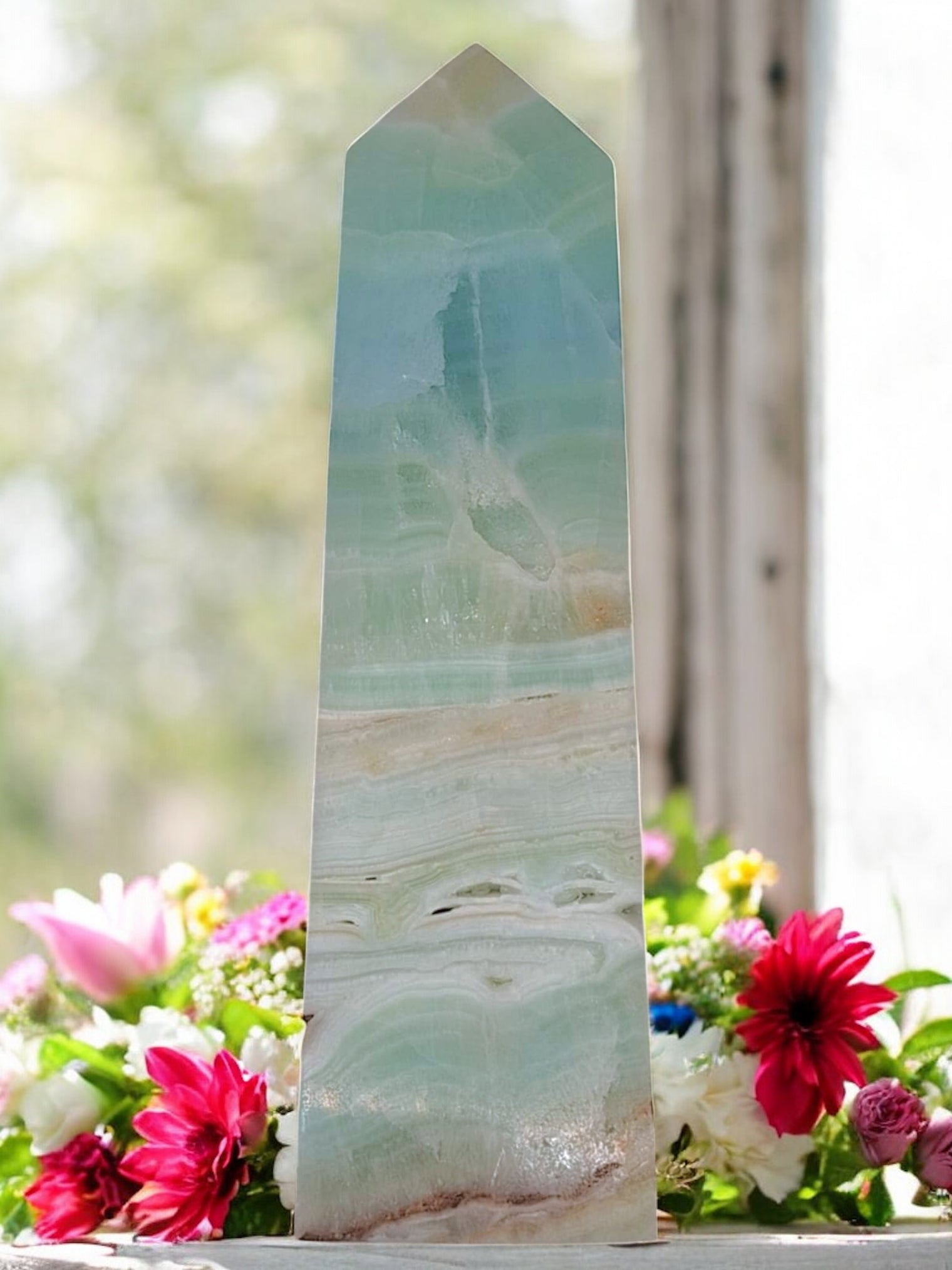 Blue Caribbean Calcite Tower for Inner Purpose & Elevating Consciousness