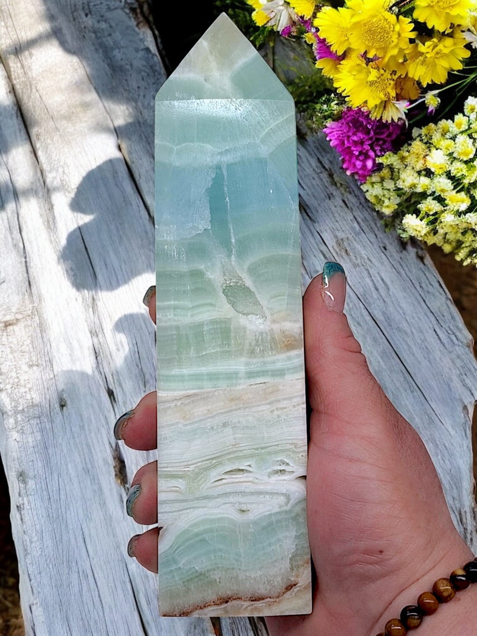 Blue Caribbean Calcite Tower for Inner Purpose & Elevating Consciousness