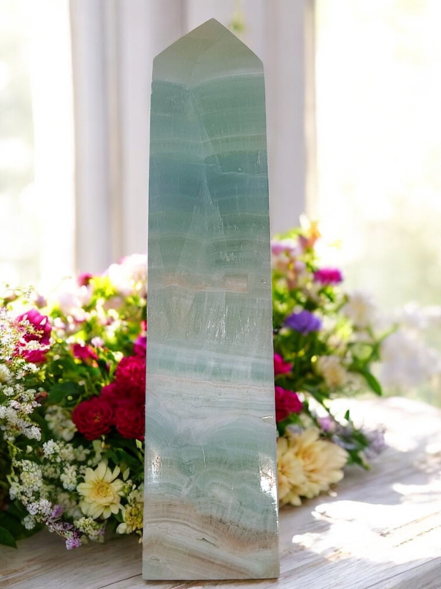 Blue Caribbean Calcite Tower for Inner Purpose & Elevating Consciousness