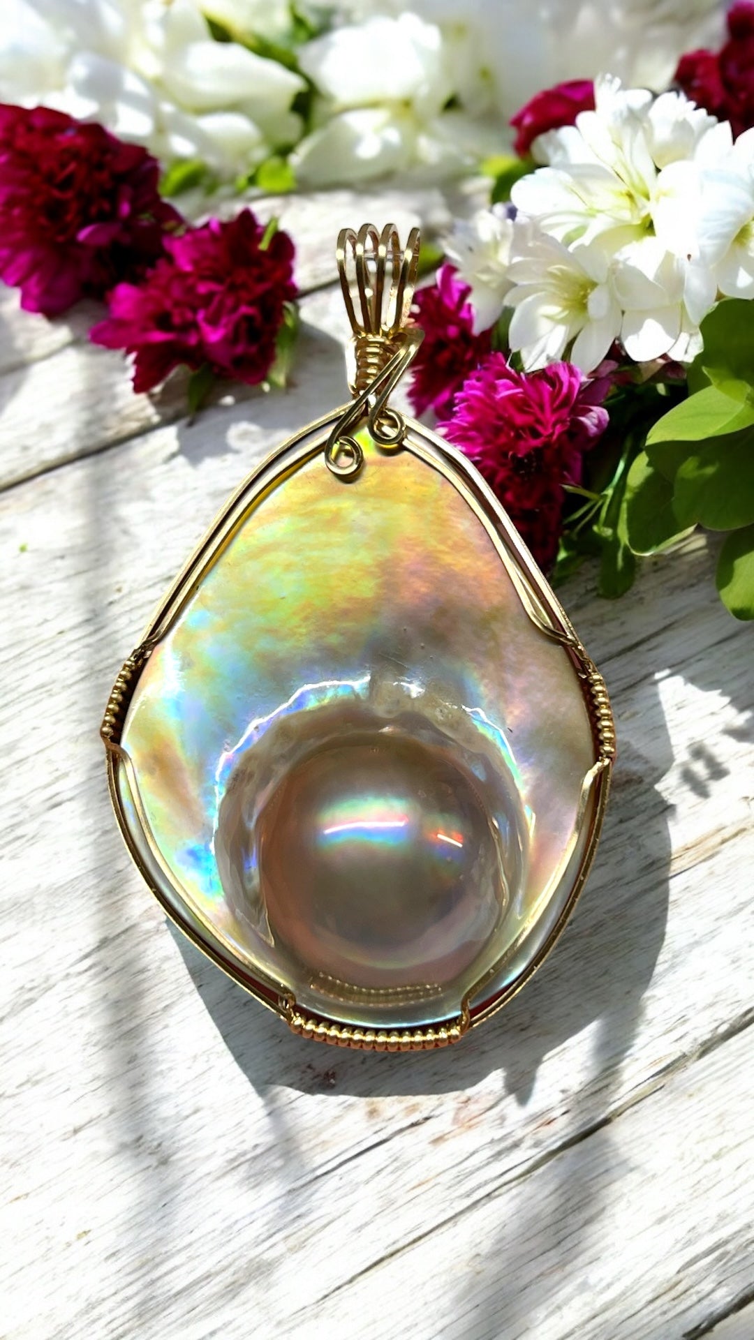 Mabe Pearl Pendant for Elegance, Grace & Feminine Energy