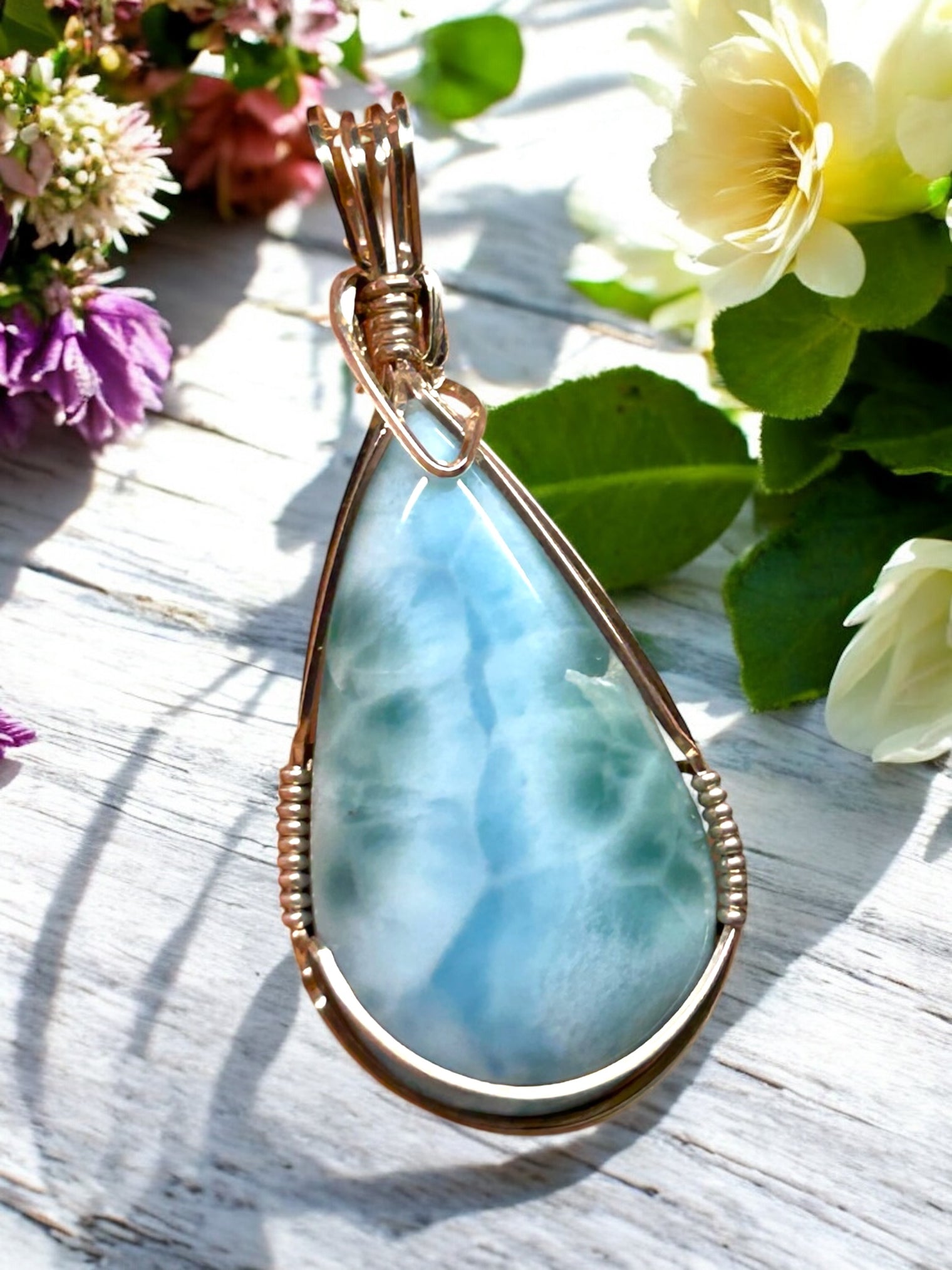 Larimar Pendant for Calming Temper, Self Acceptance & Helps Break Bad Habits