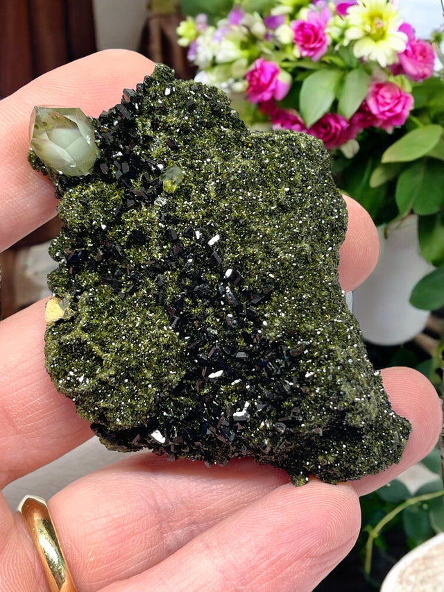 Epidote and Quartz for Abundance, Manifesting & Positive Outlook