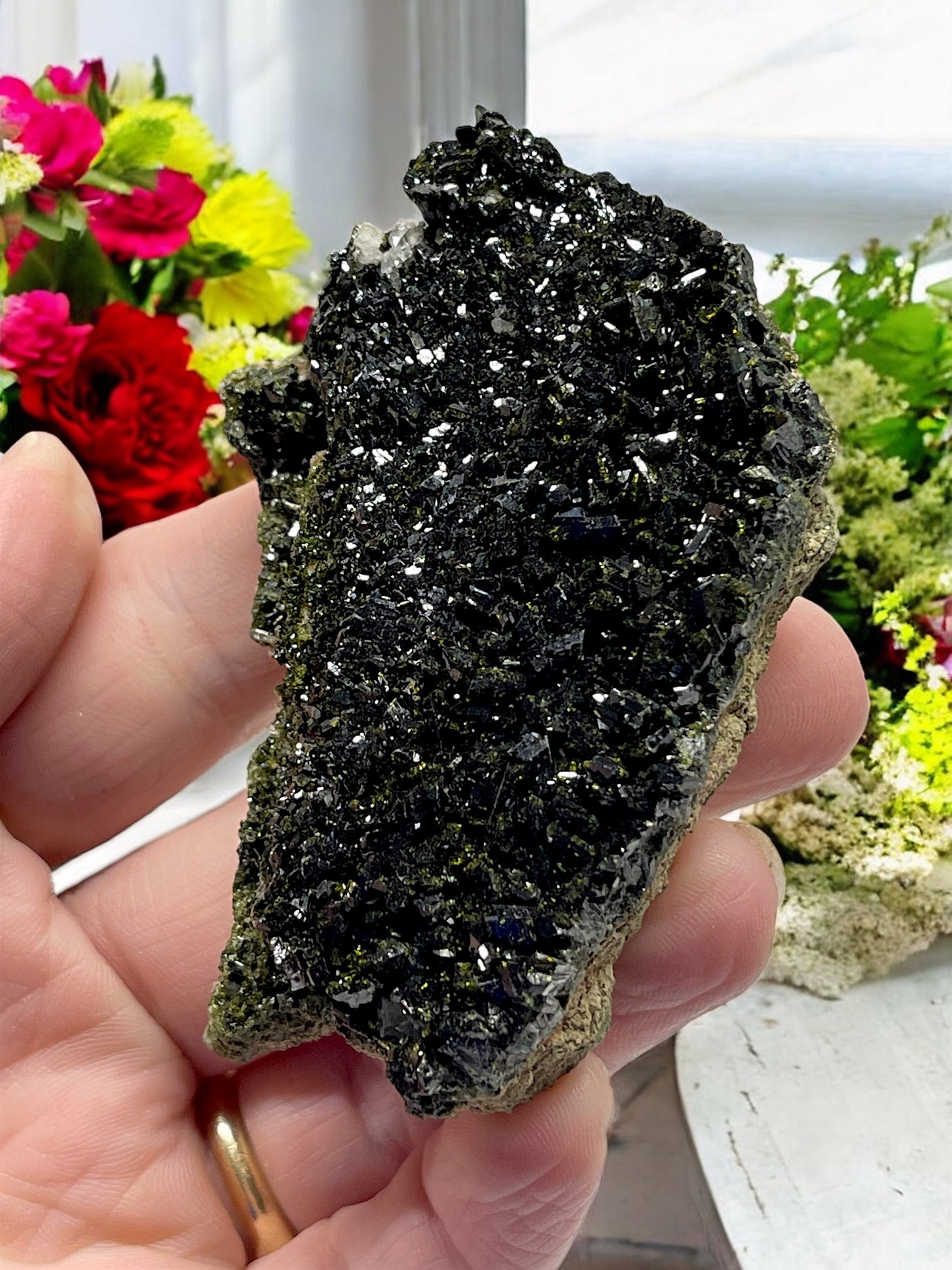 Epidote and Quartz for Abundance, Manifesting & Positive Outlook