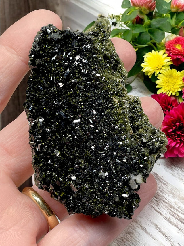 Epidote and Quartz for Abundance, Manifesting & Positive Outlook