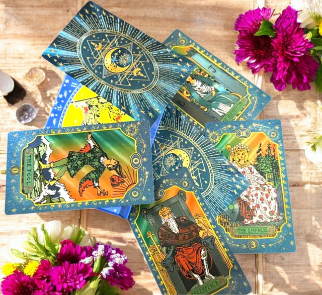 Blue Golden Foil Tarot Cards