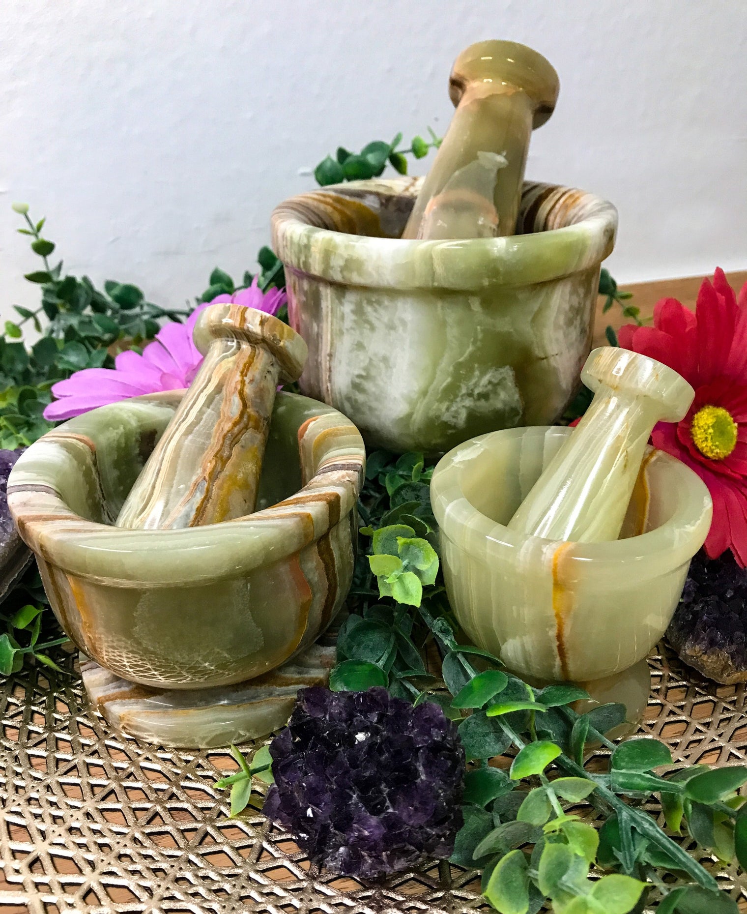Green Onyx Mortar & Pestle- perfect for all your grinding needs...