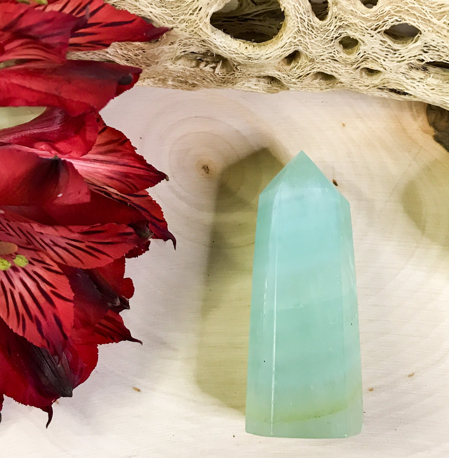 Mint Green Fluorite Crystal Point for Aptitude, Discernment & Absorption of New Information