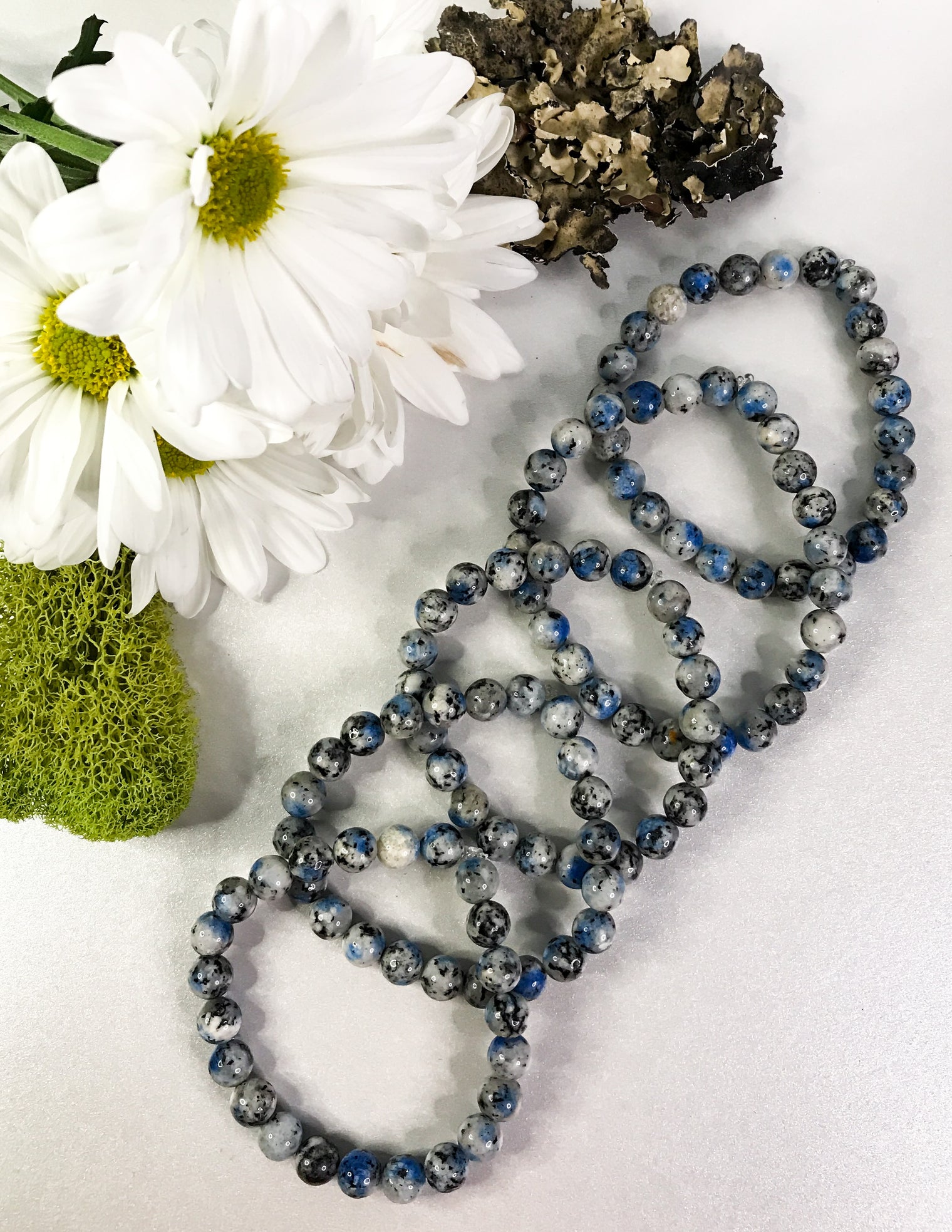 K2- Azurite in Quartz Gemstone Bracelet for Harmony, Clarity and Awareness