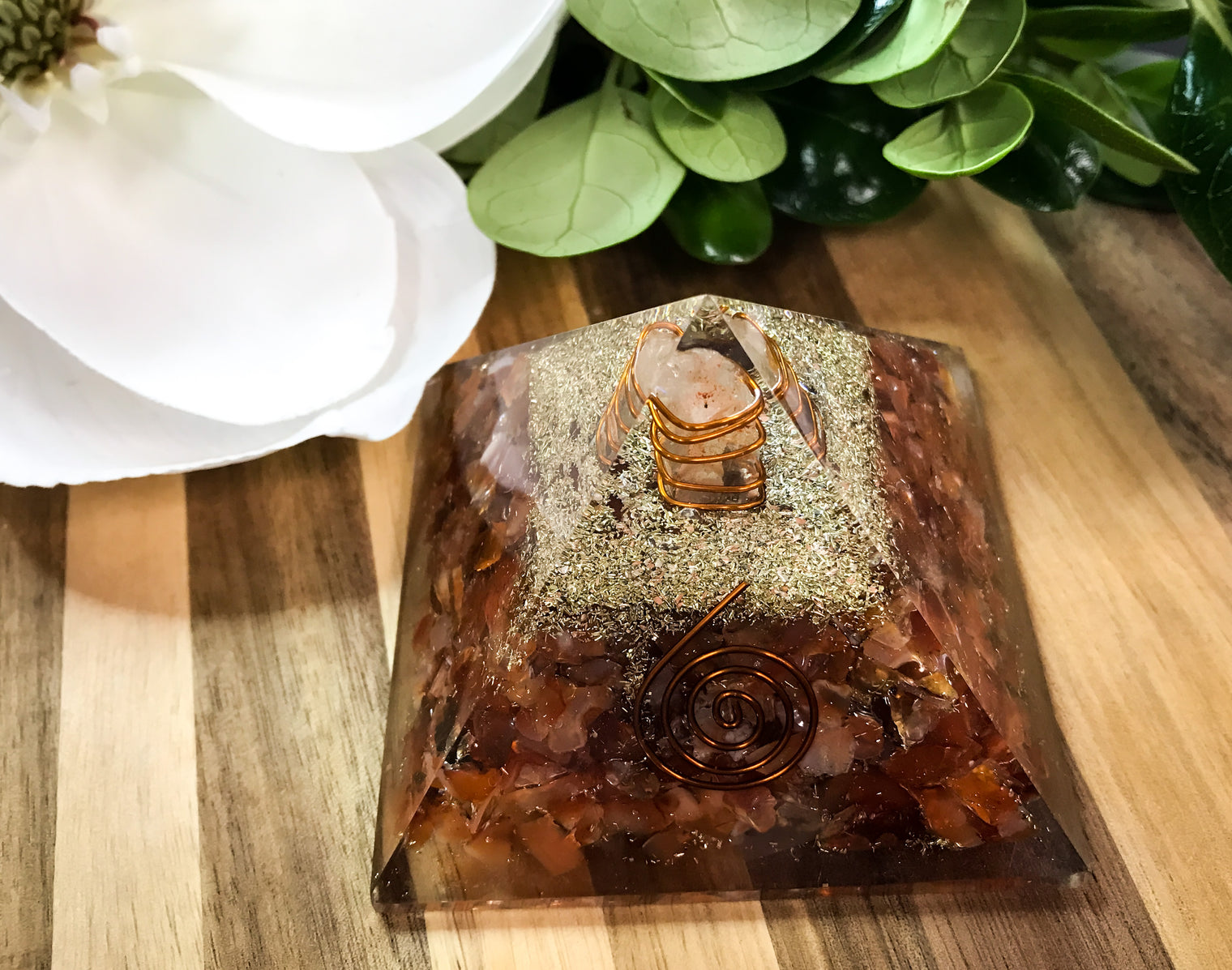 Carnelian Orgonite Pyramid for Motivation, Analytic Abilities & Sharpens Concentration