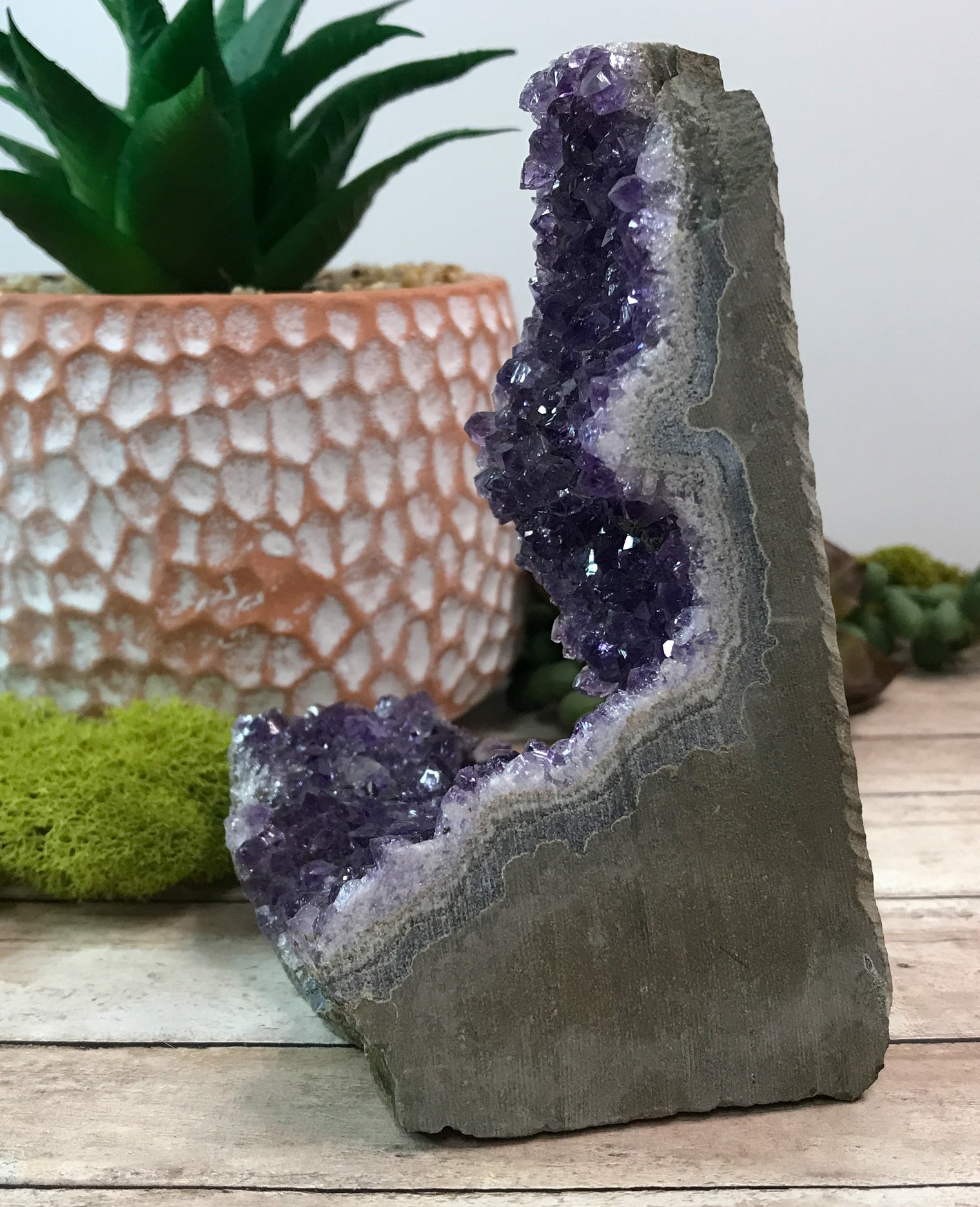 Amethyst Crystal Geode  for Protection, Selflessness & Relieving Stress