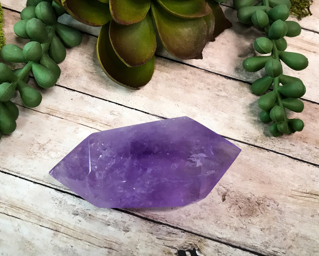 Double Terminated Amethyst Wand for Protection, Mood Swings & Spiritual Wisdom