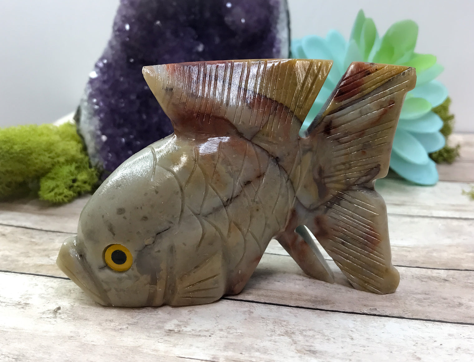 Rhyolite Carved Fish for Recognizing Your Potential & Encourages You To Reach For Your Dreams