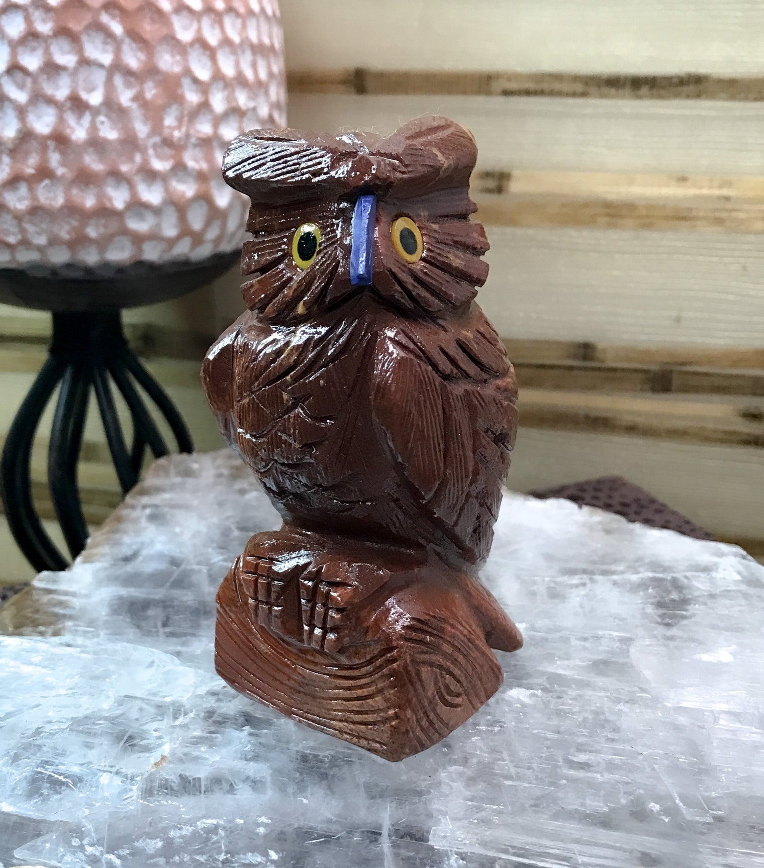 Rhyolite Carved Owl for Recognizing Your Potential & Encourages You To Reach For Your Dreams