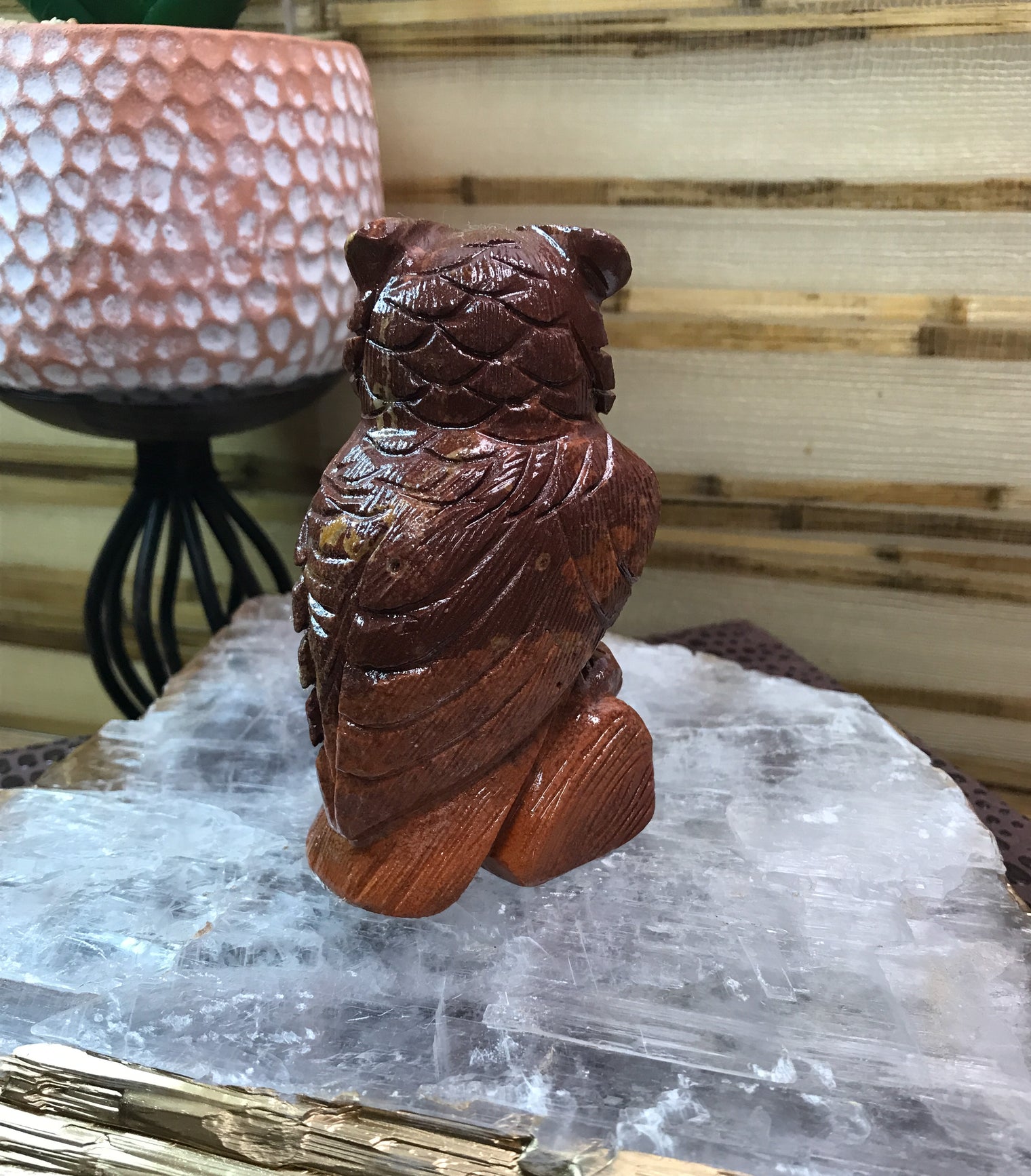 Rhyolite Carved Owl for Recognizing Your Potential & Encourages You To Reach For Your Dreams