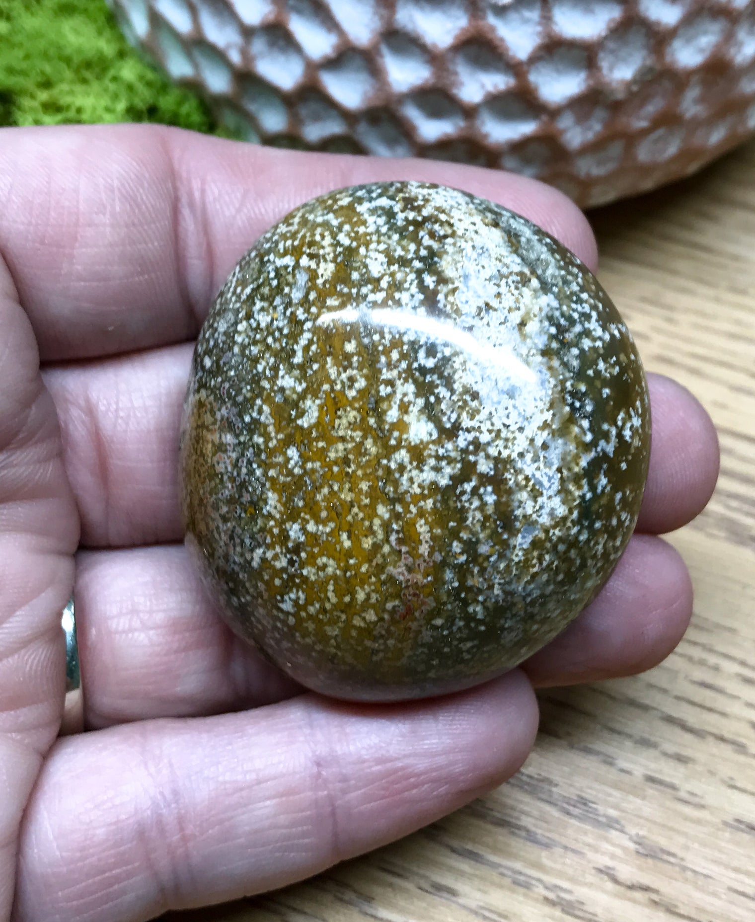 Ocean Jasper Palm Stones for Promoting an Optimistic Outlook, Communication & Uplifting Energy