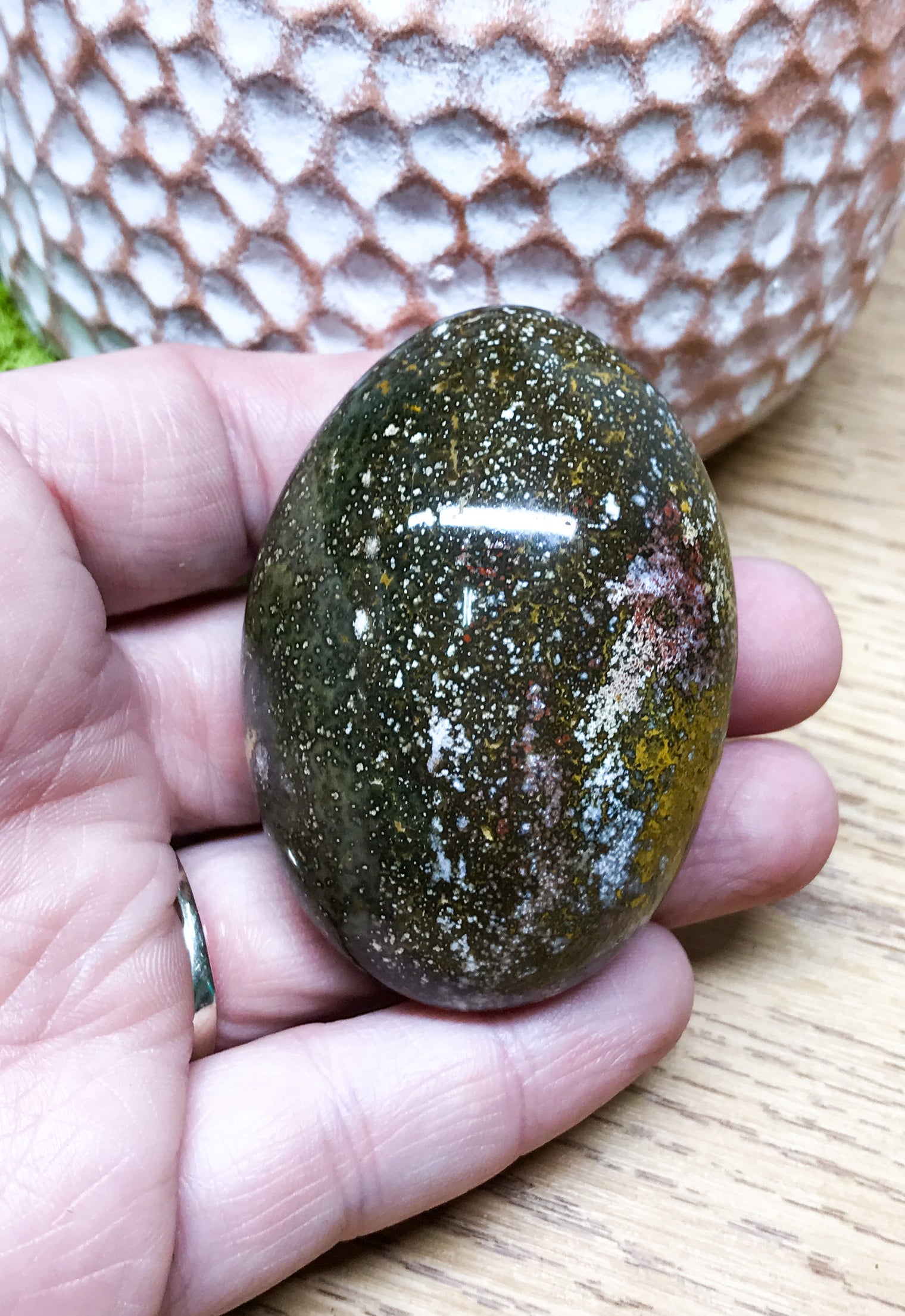 Ocean Jasper Palm Stones for Promoting an Optimistic Outlook, Communication & Uplifting Energy