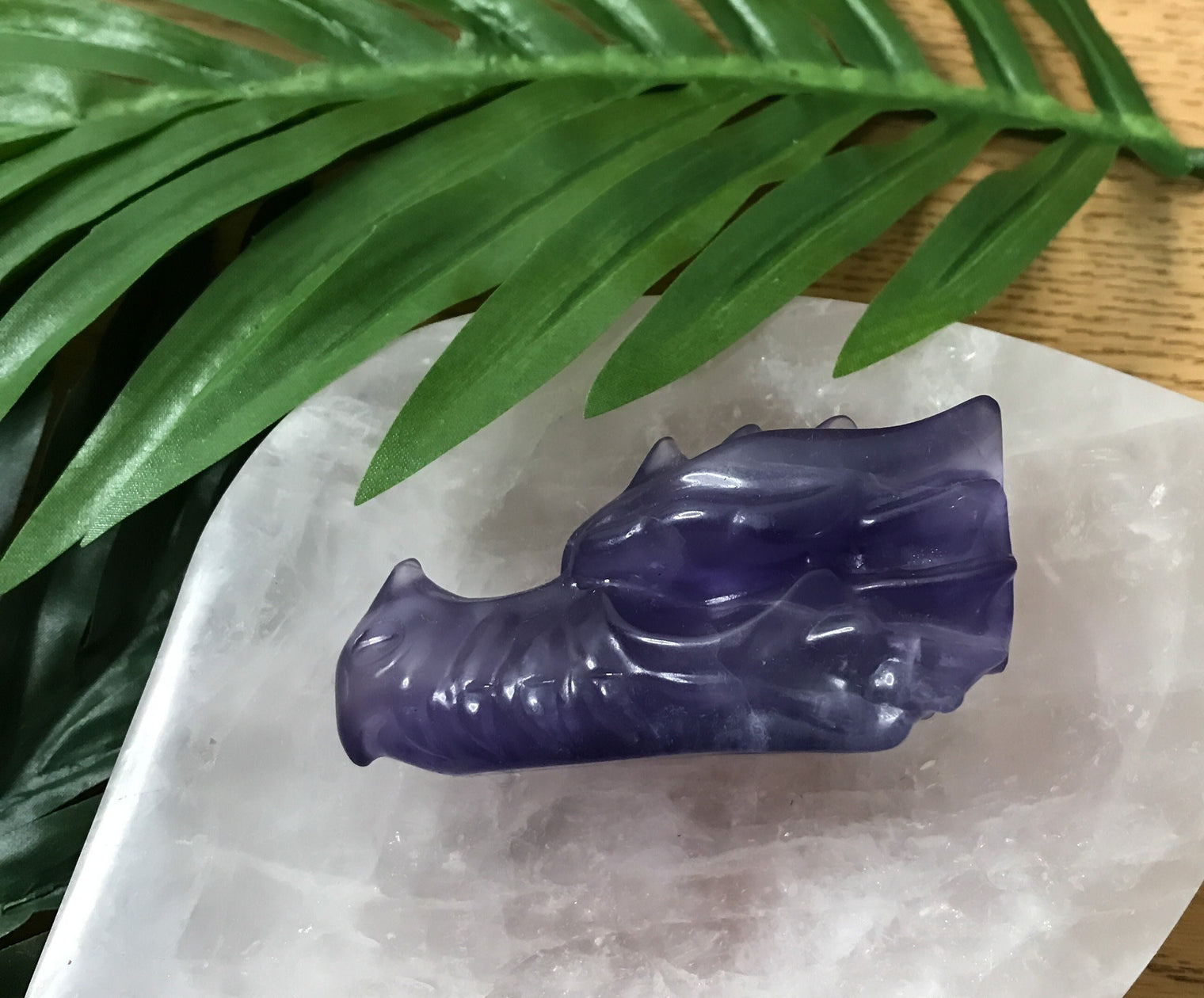 Fluorite Dragon's Head Carving for Protection, Confidence & Mental Focus