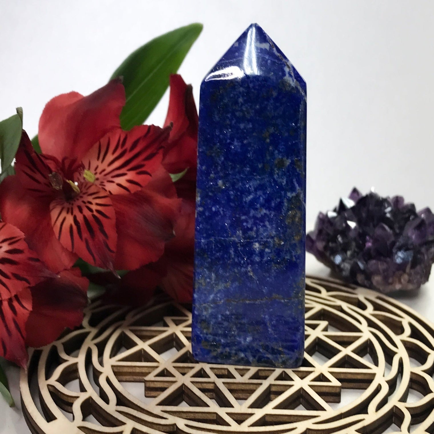 Lapis Lazuli Crystal Point for Truth, Self Awareness & Self Expression