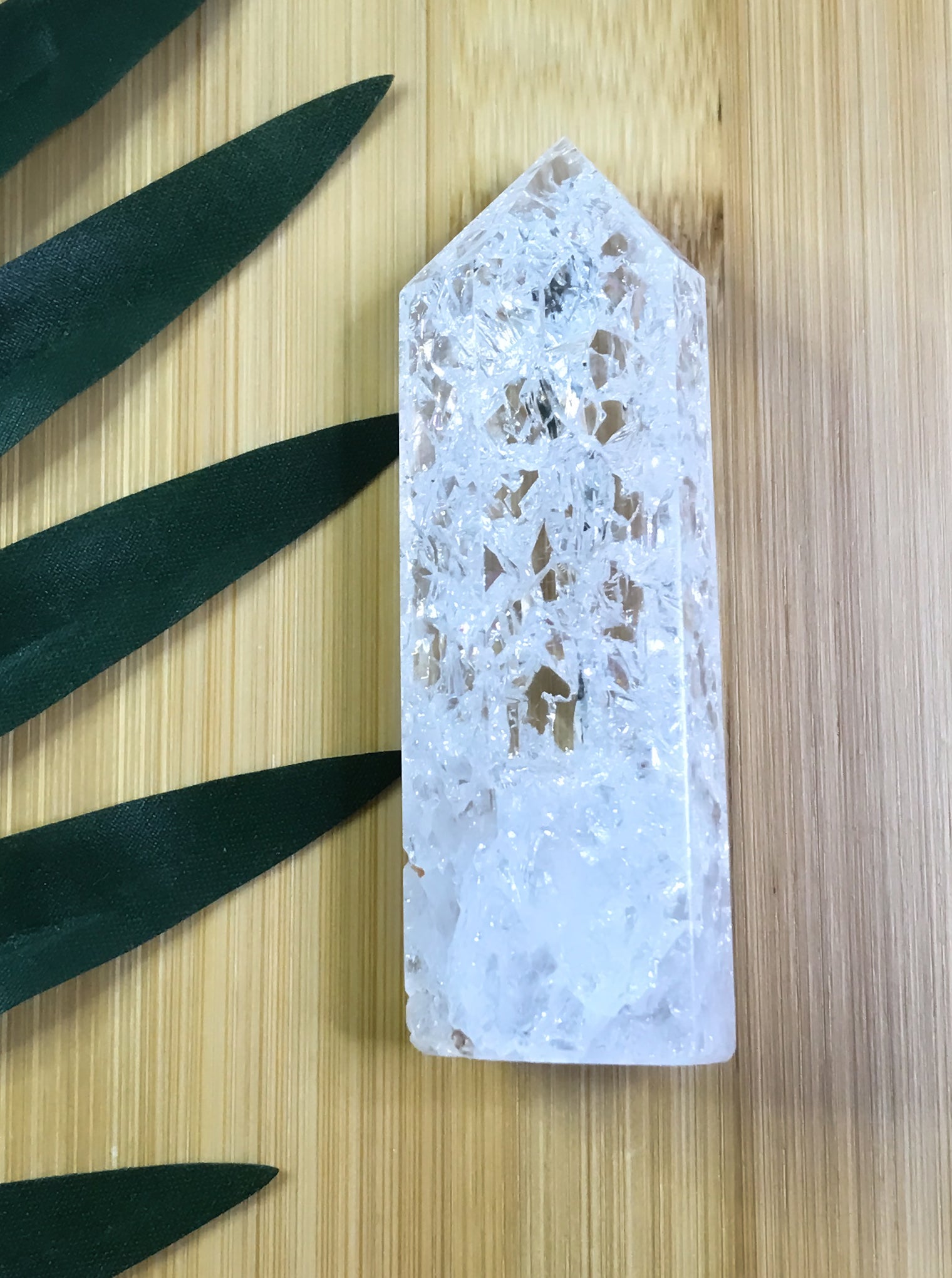 Crackle Quartz Crystal Point for Happiness, Joy & Emotional Balance