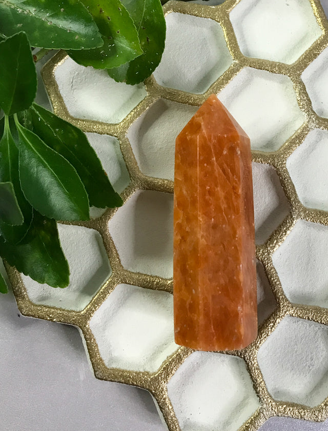 Sunstone Crystal Point for Good Luck, Uplifting Your Mood & Instilling Good Nature