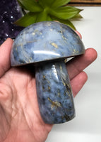 Dumortierite Mushroom Carving for Harmony, Tranquility & Patience