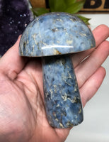 Dumortierite Mushroom Carving for Harmony, Tranquility & Patience