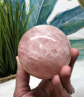 Rose Quartz Sphere for Relationships, Self Confidence & Self Love