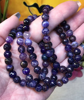 Purple Dragon Agate Gemstone Bracelet for Preventing Energy Drain, Attracting Positivity & Rebalance