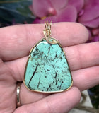 Battle Mountain Turquoise Pendant for Preventing Exhaustion, Panic Attacks & Anti Depressant
