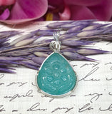 Amazonite Carved Pendant for Communication, Objectivity & Inner Conflicts