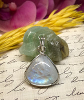 Rainbow Moonstone Pendant for New Beginnings, Inner Growth & Intuition