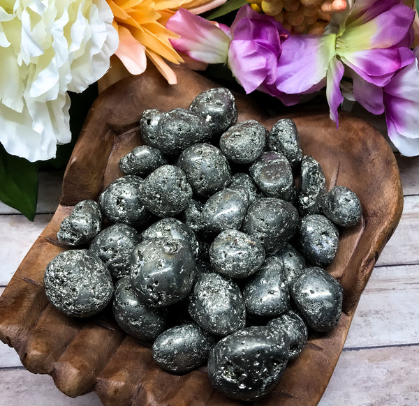 Iron Pyrite Tumbled Stone for Boosting Energy Levels, Attracts Abundance & Helps You To Live Life To The Fullest