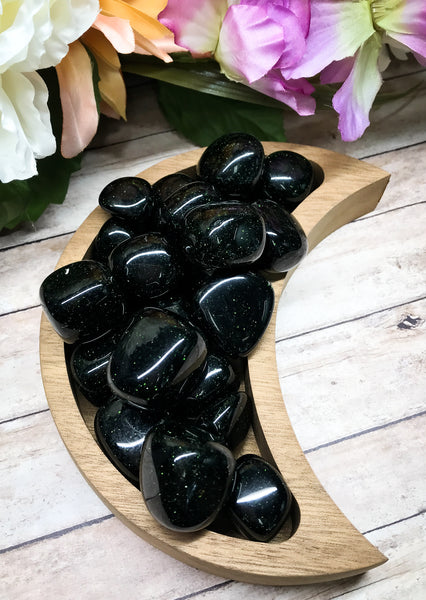 Green Goldstone Tumbled Stone for Emotional Healing, Heart Chakra & Self Acceptance