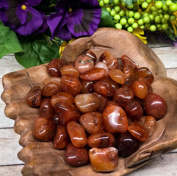 Carnelian Tumbled Stone for Motivation, Analytic Abilities & Sharpens Concentration