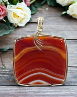 Carnelian Pendant in Silver for Motivation, Analytic Abilities & Sharpens Concentration