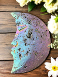 Titanium Aura Sphalerite Moon for Chakra Charging, Restores Balance & Promotes Positive Energy