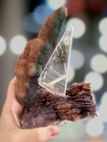 Tri Colored Amethyst Crystal Geode with True Selenite for Protection, Spiritual Well-Being & Cleansing Negative Energy