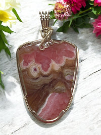 Rhodochrosite Pendant for Balancing Yin / Yang Energy, Positive Thinking & Self Acceptance