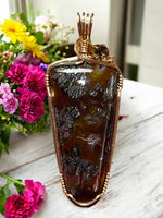 Marcasite Plume Agate Pendant for Personal Awareness, Creativity & Visualization