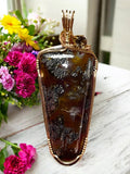 Marcasite Plume Agate Pendant for Personal Awareness, Creativity & Visualization