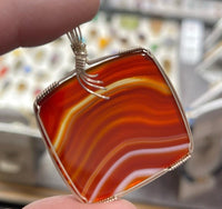 Carnelian Pendant in Silver for Motivation, Analytic Abilities & Sharpens Concentration