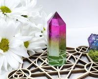 Aura Quartz Crystal Point for Love, Divine Connection & Rebirth