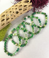 Green Gulf Agate Gemstone Bracelet for Decision Making, Insight and Growth