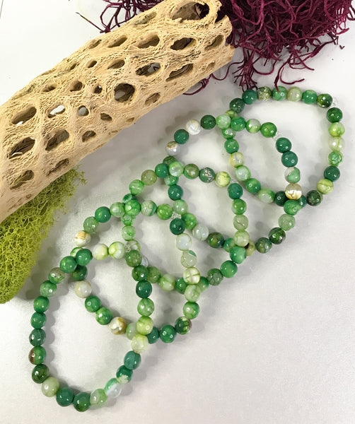 Green Gulf Agate Gemstone Bracelet for Decision Making, Insight and Growth