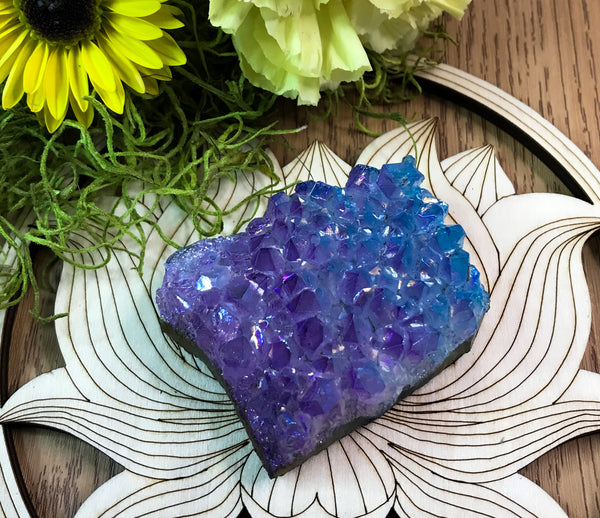 Aura Coated Quartz Cluster for Banishing Negativity, Mood Balancing & Truthfulness