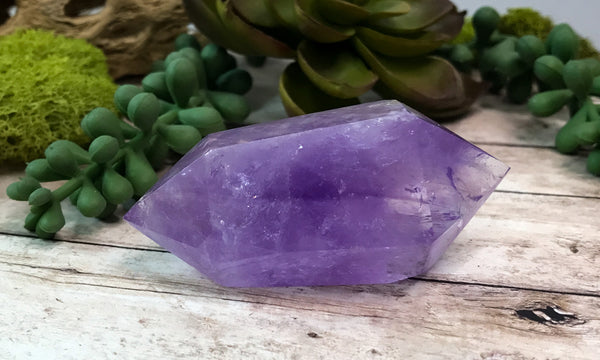 Double Terminated Amethyst Wand for Protection, Mood Swings & Spiritual Wisdom